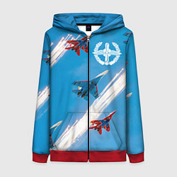 Толстовка на молнии женская Самолеты ВВС, цвет: 3D-красный