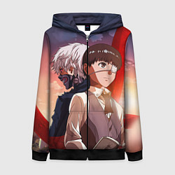 Толстовка на молнии женская Токийский Гуль, цвет: 3D-черный