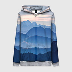 Толстовка на молнии женская Горы, цвет: 3D-меланж