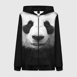 Толстовка на молнии женская Взгляд панды, цвет: 3D-черный