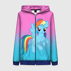 Толстовка на молнии женская My Little Pony, цвет: 3D-синий