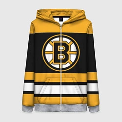 Толстовка на молнии женская Boston Bruins, цвет: 3D-меланж