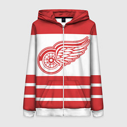 Толстовка на молнии женская Detroit Red Wings, цвет: 3D-белый