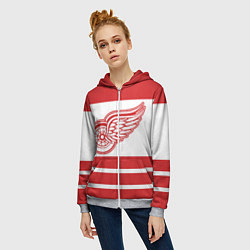 Толстовка на молнии женская Detroit Red Wings, цвет: 3D-меланж — фото 2