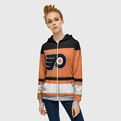 Толстовка на молнии женская Philadelphia Flyers, цвет: 3D-меланж — фото 2