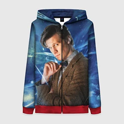 Толстовка на молнии женская 11th Doctor Who, цвет: 3D-красный