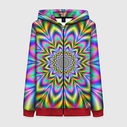 Толстовка на молнии женская Красочная иллюзия, цвет: 3D-красный