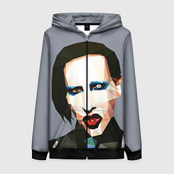 Толстовка на молнии женская Mаrilyn Manson Art, цвет: 3D-черный