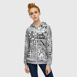 Толстовка на молнии женская Enter Shikari: Words, цвет: 3D-меланж — фото 2