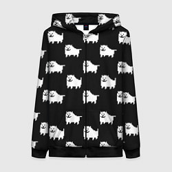 Толстовка на молнии женская Undertale Annoying dog, цвет: 3D-черный