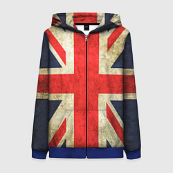 Толстовка на молнии женская Великобритания, цвет: 3D-синий
