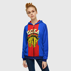 Толстовка на молнии женская ФК ЦСКА, цвет: 3D-синий — фото 2