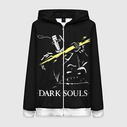 Толстовка на молнии женская Dark Souls, цвет: 3D-белый