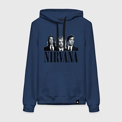 Толстовка-худи хлопковая женская Nirvana Group, цвет: тёмно-синий