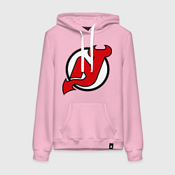 Толстовка-худи хлопковая женская New Jersey Devils, цвет: светло-розовый