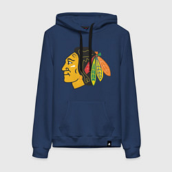 Толстовка-худи хлопковая женская Chicago Blackhawks, цвет: тёмно-синий