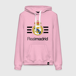 Толстовка-худи хлопковая женская Real Madrid Lines, цвет: светло-розовый