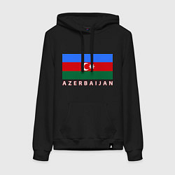 Толстовка-худи хлопковая женская Азербайджан, цвет: черный
