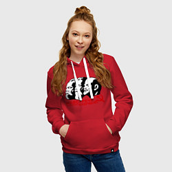 Толстовка-худи хлопковая женская Навстречу будущему СССР, цвет: красный — фото 2