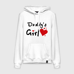 Толстовка-худи хлопковая женская Daddys Girl, цвет: белый