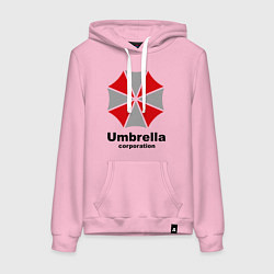 Толстовка-худи хлопковая женская Umbrella corporation, цвет: светло-розовый