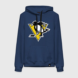 Толстовка-худи хлопковая женская Pittsburgh Penguins, цвет: тёмно-синий