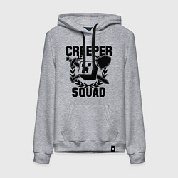 Толстовка-худи хлопковая женская Creeper Squad, цвет: меланж
