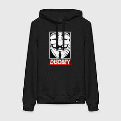 Толстовка-худи хлопковая женская DISOBEY, цвет: черный