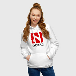 Толстовка-худи хлопковая женская Dota 2: Logo, цвет: белый — фото 2