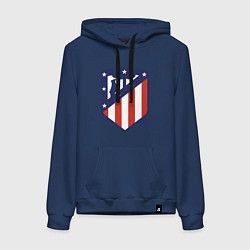 Толстовка-худи хлопковая женская Atletico Madrid, цвет: тёмно-синий