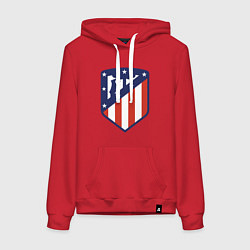 Толстовка-худи хлопковая женская Atletico Madrid, цвет: красный