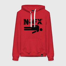 Толстовка-худи хлопковая женская NOFX crushman, цвет: красный