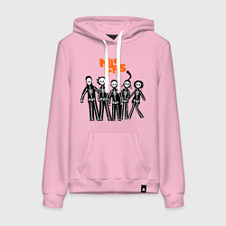 Толстовка-худи хлопковая женская Misfits Skeletons, цвет: светло-розовый