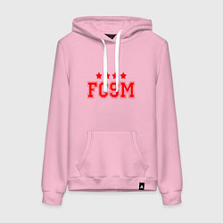 Толстовка-худи хлопковая женская FCSM Club, цвет: светло-розовый
