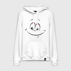 Толстовка-худи хлопковая женская Позитив со всех сторон, цвет: белый