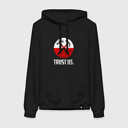 Толстовка-худи хлопковая женская Trust us, цвет: черный