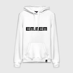 Толстовка-худи хлопковая женская Eminem: minimalism, цвет: белый