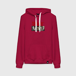 Толстовка-худи хлопковая женская Slipknot Faces, цвет: маджента