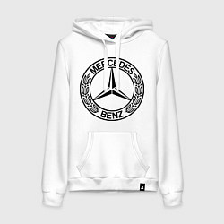 Толстовка-худи хлопковая женская Mercedes-Benz, цвет: белый