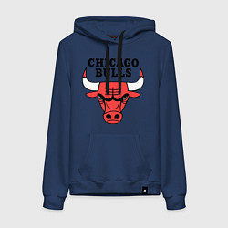 Толстовка-худи хлопковая женская Chicago Bulls, цвет: тёмно-синий