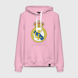 Толстовка-худи хлопковая женская Real Madrid FC, цвет: светло-розовый