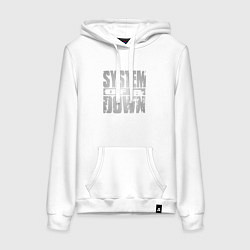 Толстовка-худи хлопковая женская System of a Down, цвет: белый
