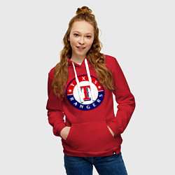Толстовка-худи хлопковая женская Texas Rangers, цвет: красный — фото 2