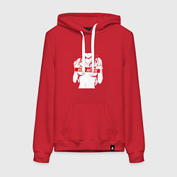 Толстовка-худи хлопковая женская WAIFU MATERIAL, цвет: красный
