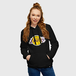Толстовка-худи хлопковая женская LA Lakers, цвет: черный — фото 2