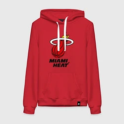 Толстовка-худи хлопковая женская Miami Heat-logo, цвет: красный