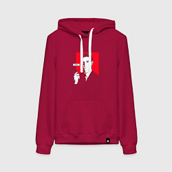 Толстовка-худи хлопковая женская Diane Call, цвет: маджента