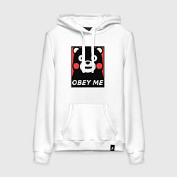 Толстовка-худи хлопковая женская Kumamon: Obey Me, цвет: белый