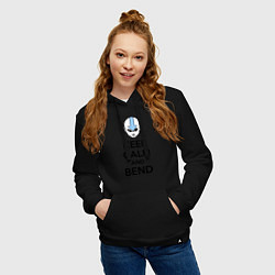 Толстовка-худи хлопковая женская Keep Calm & Bend, цвет: черный — фото 2