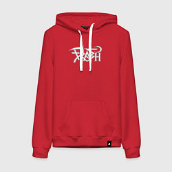 Толстовка-худи хлопковая женская Trash gang, цвет: красный